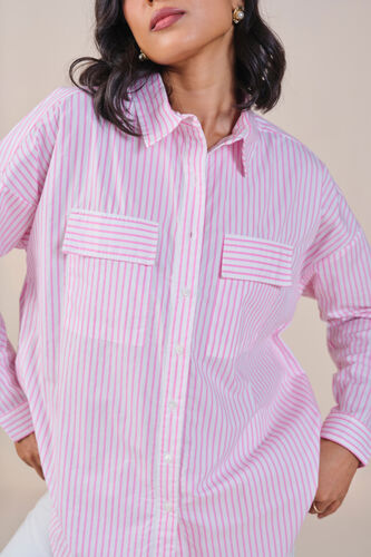 Primrose Stripes Cotton Shirt, Pink, image 6