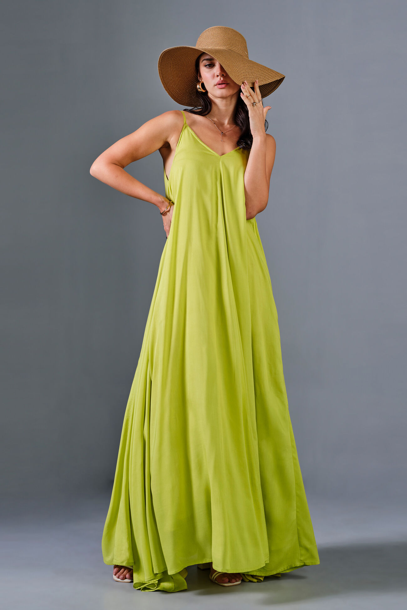 Clover Dream Modal Maxi Dress, Green, image 1