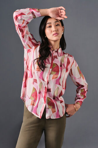 Boho Blossom Viscose Shirt, Pink, image 1