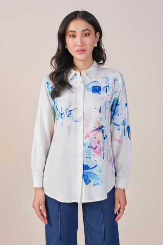 Summer Blossom Shirt, Cream, image 1