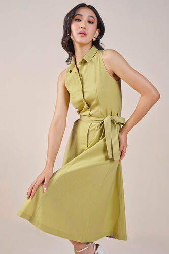 Wonder Viscose Blend Dress, Lime Green, image 3