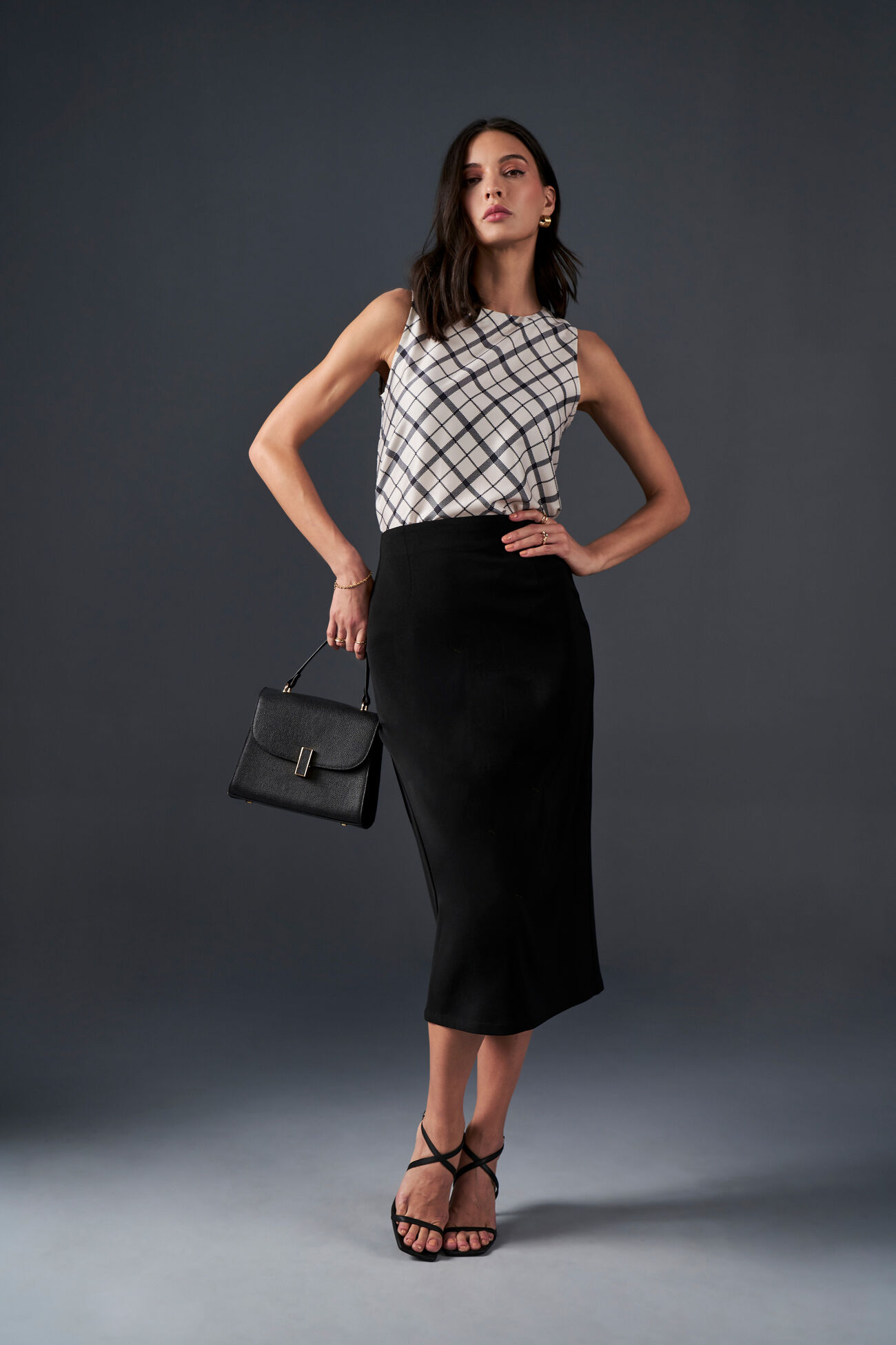 Buy our Wht Blk Geometric Straight Top online from ANDIndia SC ...
